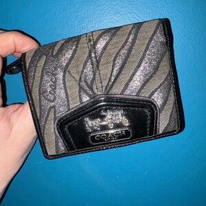 Coach Black and Silver Patterned Wallet